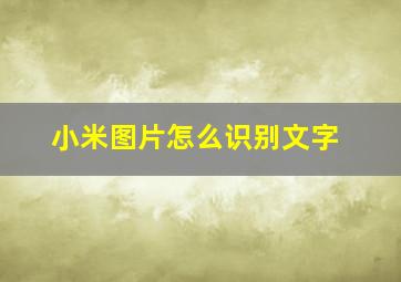 小米图片怎么识别文字