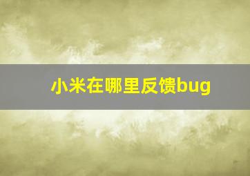 小米在哪里反馈bug