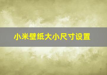 小米壁纸大小尺寸设置