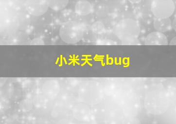 小米天气bug