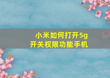 小米如何打开5g开关权限功能手机