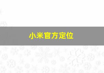 小米官方定位