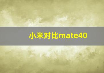 小米对比mate40