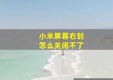 小米屏幕右划怎么关闭不了