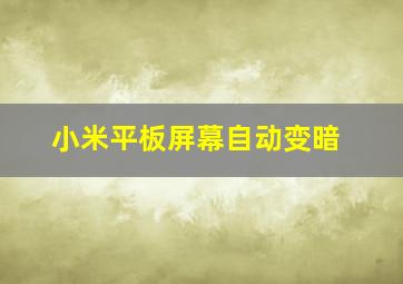 小米平板屏幕自动变暗