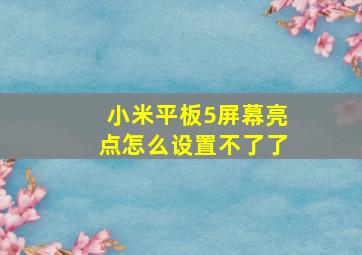 小米平板5屏幕亮点怎么设置不了了