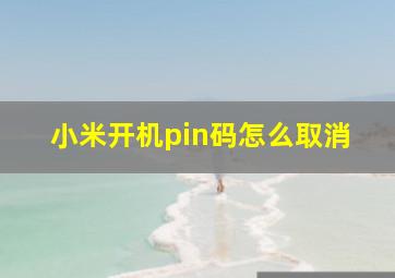 小米开机pin码怎么取消