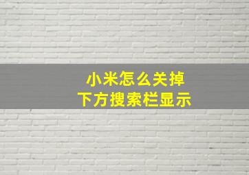 小米怎么关掉下方搜索栏显示