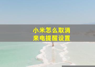 小米怎么取消来电提醒设置