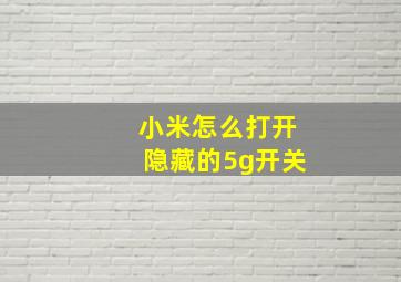 小米怎么打开隐藏的5g开关