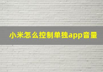 小米怎么控制单独app音量