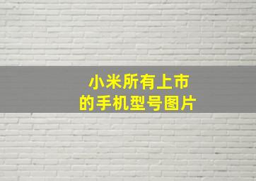 小米所有上市的手机型号图片