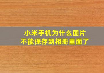 小米手机为什么图片不能保存到相册里面了