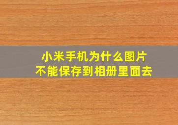 小米手机为什么图片不能保存到相册里面去