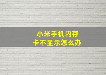 小米手机内存卡不显示怎么办