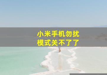 小米手机勿扰模式关不了了