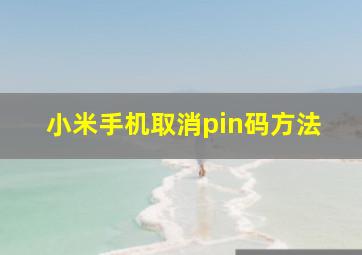 小米手机取消pin码方法