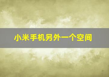 小米手机另外一个空间