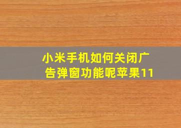 小米手机如何关闭广告弹窗功能呢苹果11