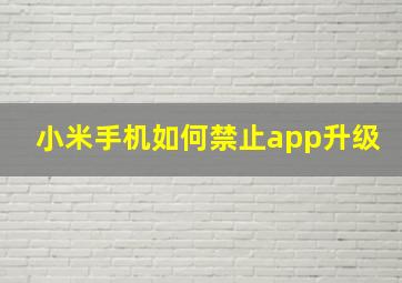 小米手机如何禁止app升级