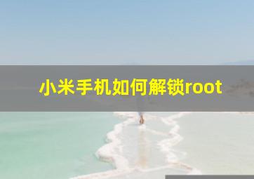 小米手机如何解锁root