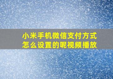 小米手机微信支付方式怎么设置的呢视频播放