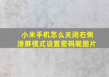 小米手机怎么关闭右侧滑屏模式设置密码呢图片