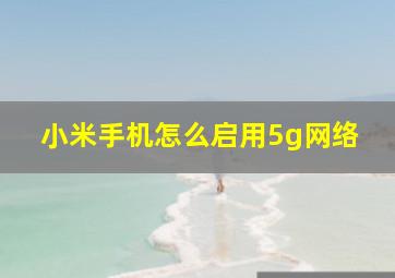 小米手机怎么启用5g网络