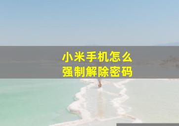 小米手机怎么强制解除密码