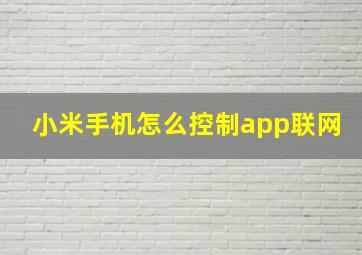 小米手机怎么控制app联网