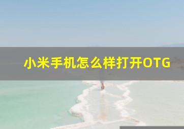 小米手机怎么样打开OTG