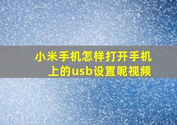 小米手机怎样打开手机上的usb设置呢视频