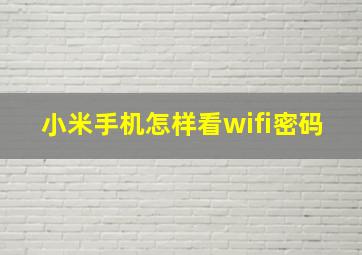 小米手机怎样看wifi密码