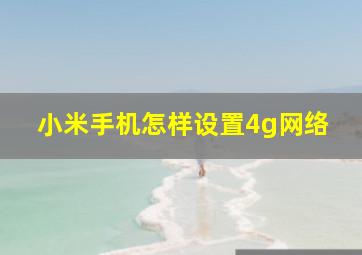 小米手机怎样设置4g网络