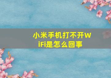 小米手机打不开WiFi是怎么回事