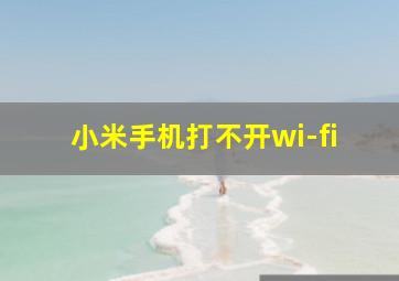 小米手机打不开wi-fi