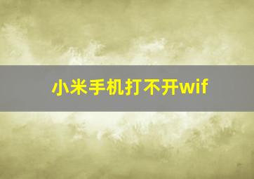 小米手机打不开wif