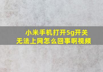 小米手机打开5g开关无法上网怎么回事啊视频