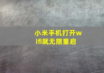 小米手机打开wifi就无限重启