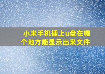 小米手机插上u盘在哪个地方能显示出来文件