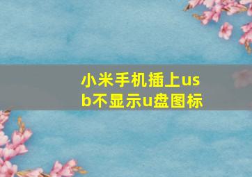 小米手机插上usb不显示u盘图标