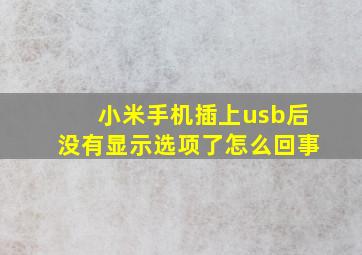 小米手机插上usb后没有显示选项了怎么回事