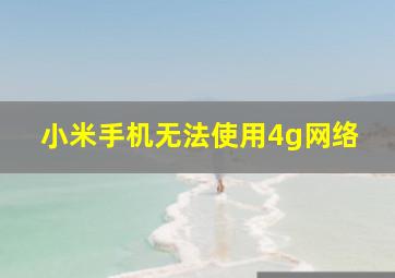 小米手机无法使用4g网络