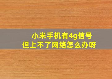 小米手机有4g信号但上不了网络怎么办呀