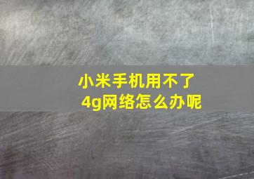 小米手机用不了4g网络怎么办呢