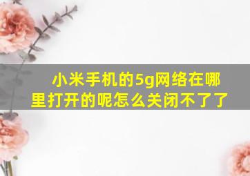 小米手机的5g网络在哪里打开的呢怎么关闭不了了