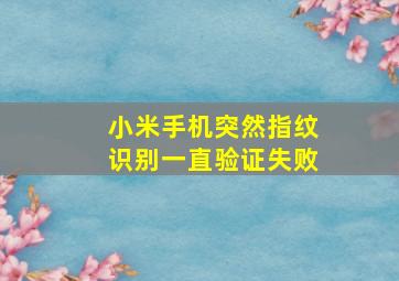 小米手机突然指纹识别一直验证失败