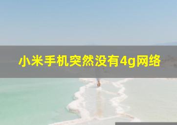 小米手机突然没有4g网络