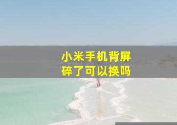 小米手机背屏碎了可以换吗