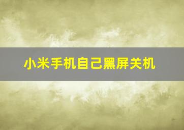 小米手机自己黑屏关机